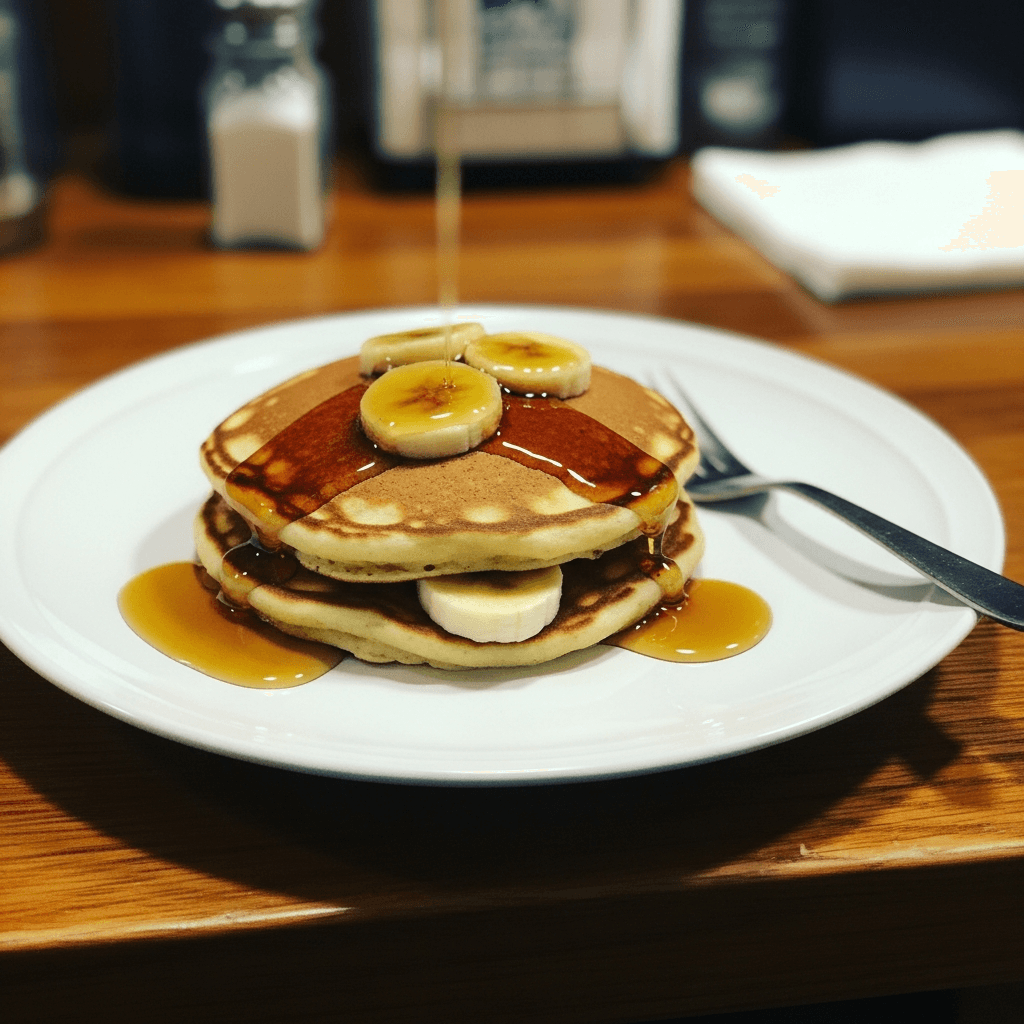 Fluffy Banana Pancakes with Maple Syrup (Nana Beth's)