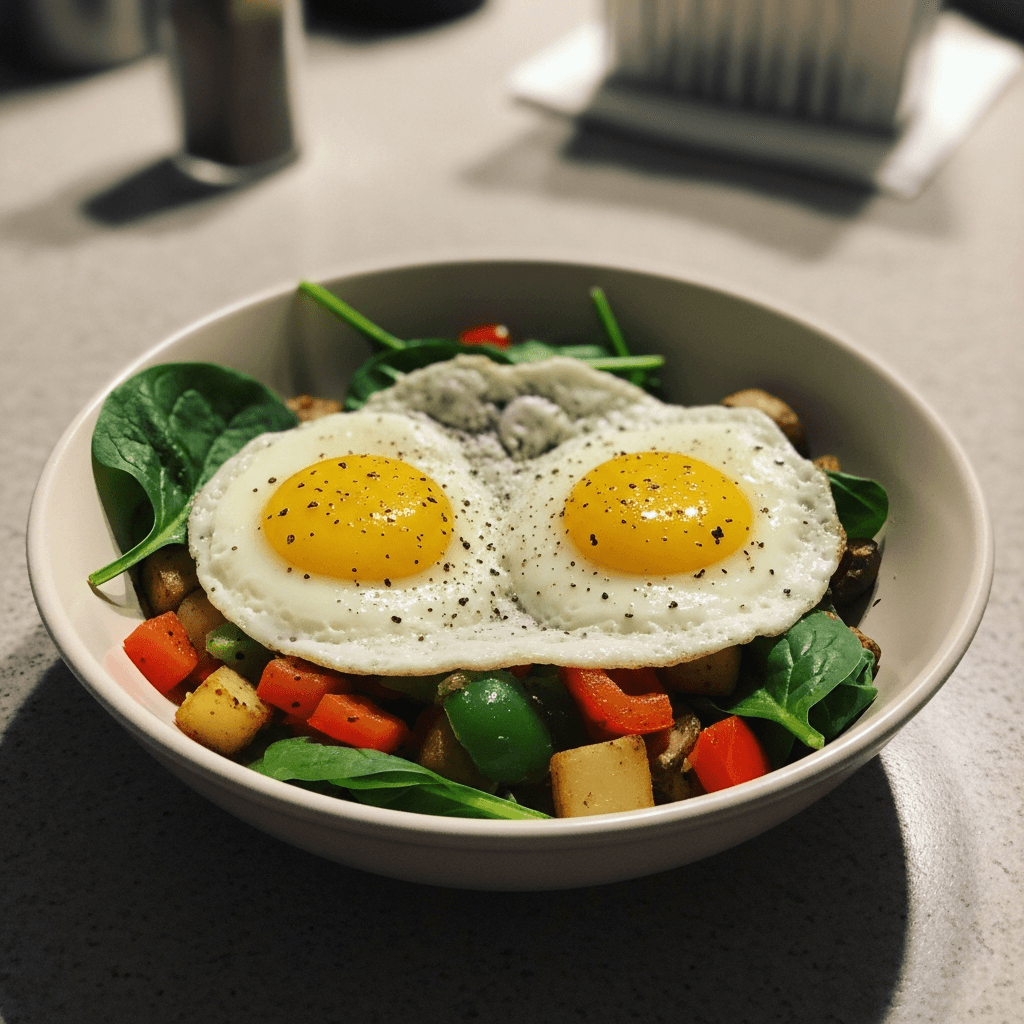Sunny Side Up Veggie Breakfast Bowl
