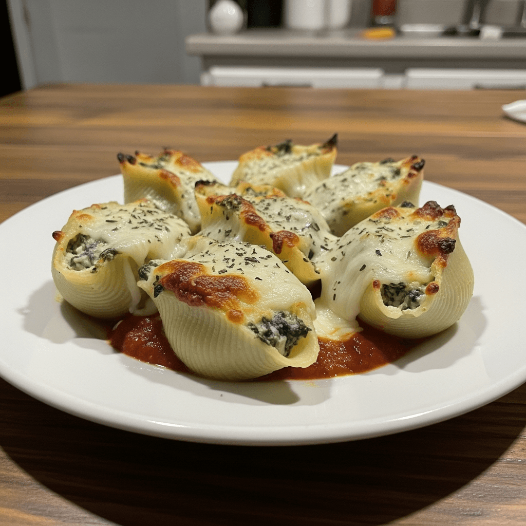 Creamy Spinach and Ricotta Stuffed Shells