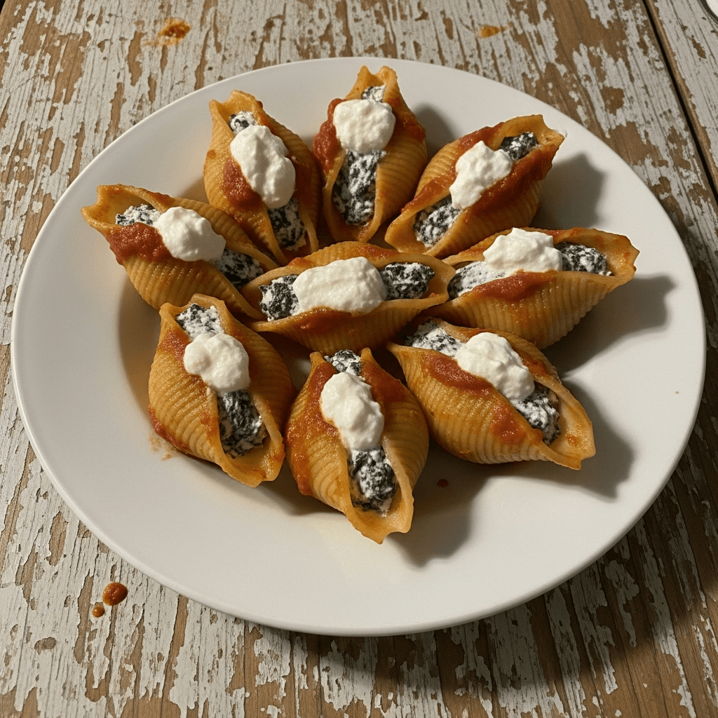 Savory Spinach and Ricotta Stuffed Shells