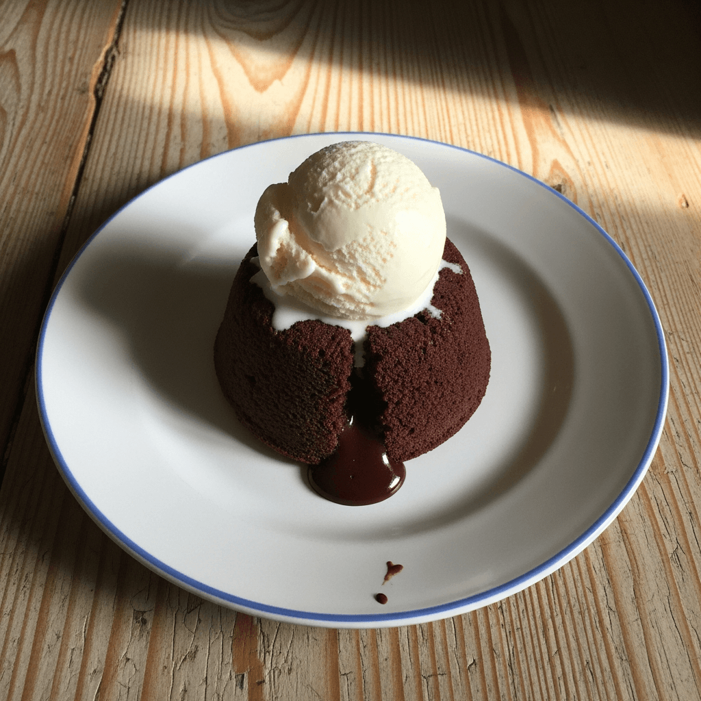 Nana Beth's Warm Chocolate Lava Cakes with Vanilla Ice Cream