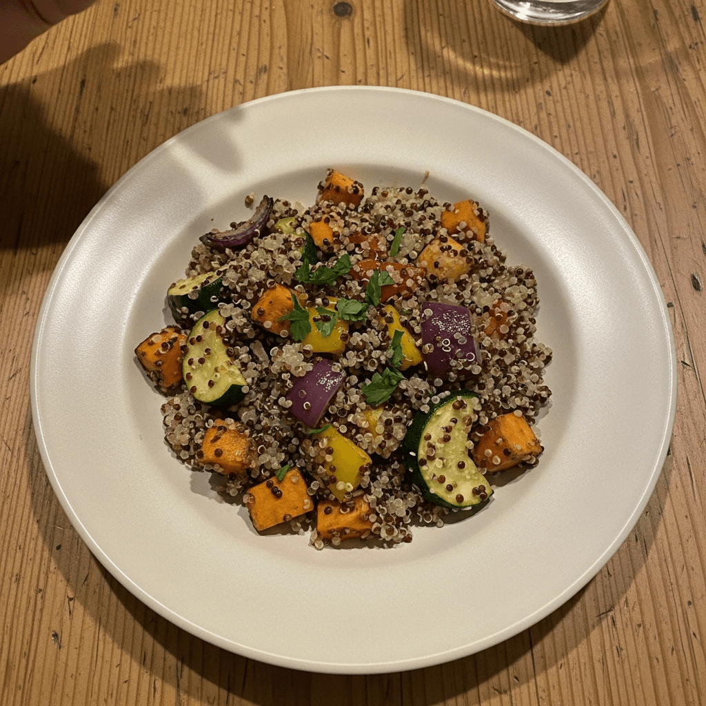 Warm Quinoa Salad with Roasted Vegetables