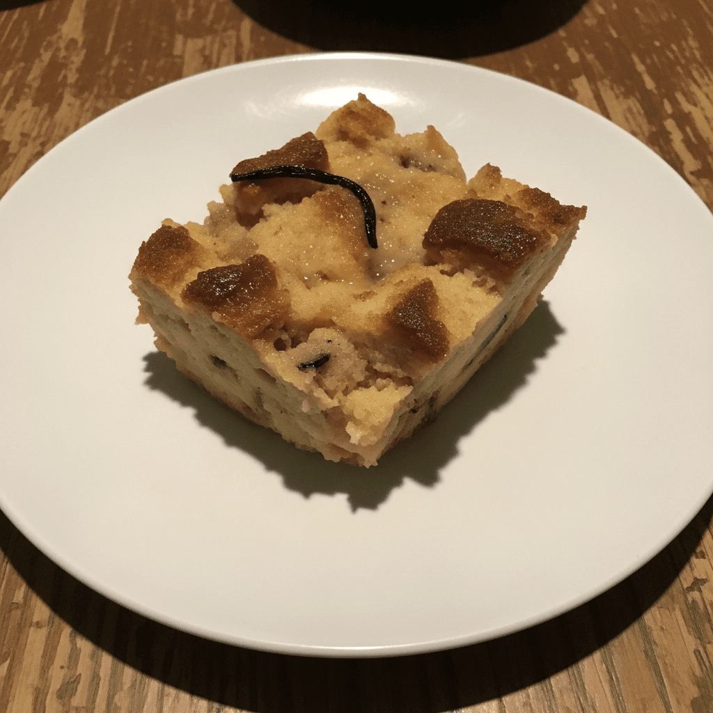 Warm Vanilla Bean Bread Pudding